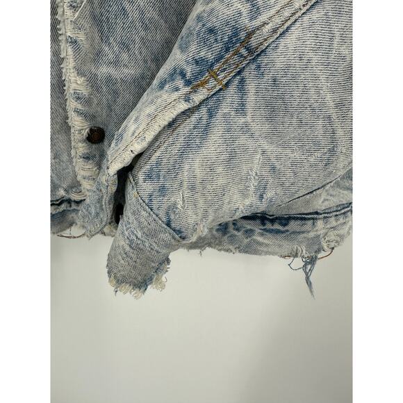 Levi's Jacket Men MEDIUM Blue 1987 Vintage Light Wash Washed Denim Sherpa Lined - Picture 9 of 16